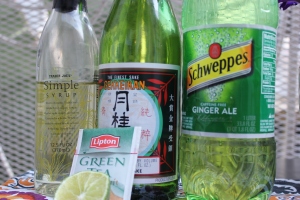 Green Tea and Sake cocktail ingredients
